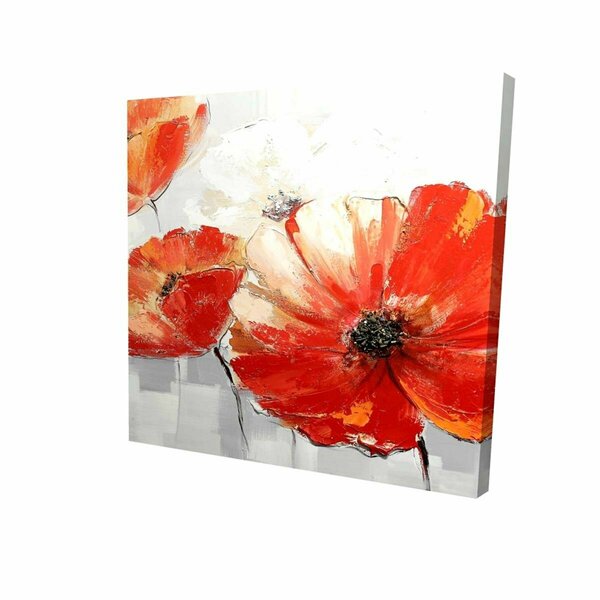 Fondo 16 x 16 in. Abstract Red Wild Flowers-Print on Canvas FO2788302